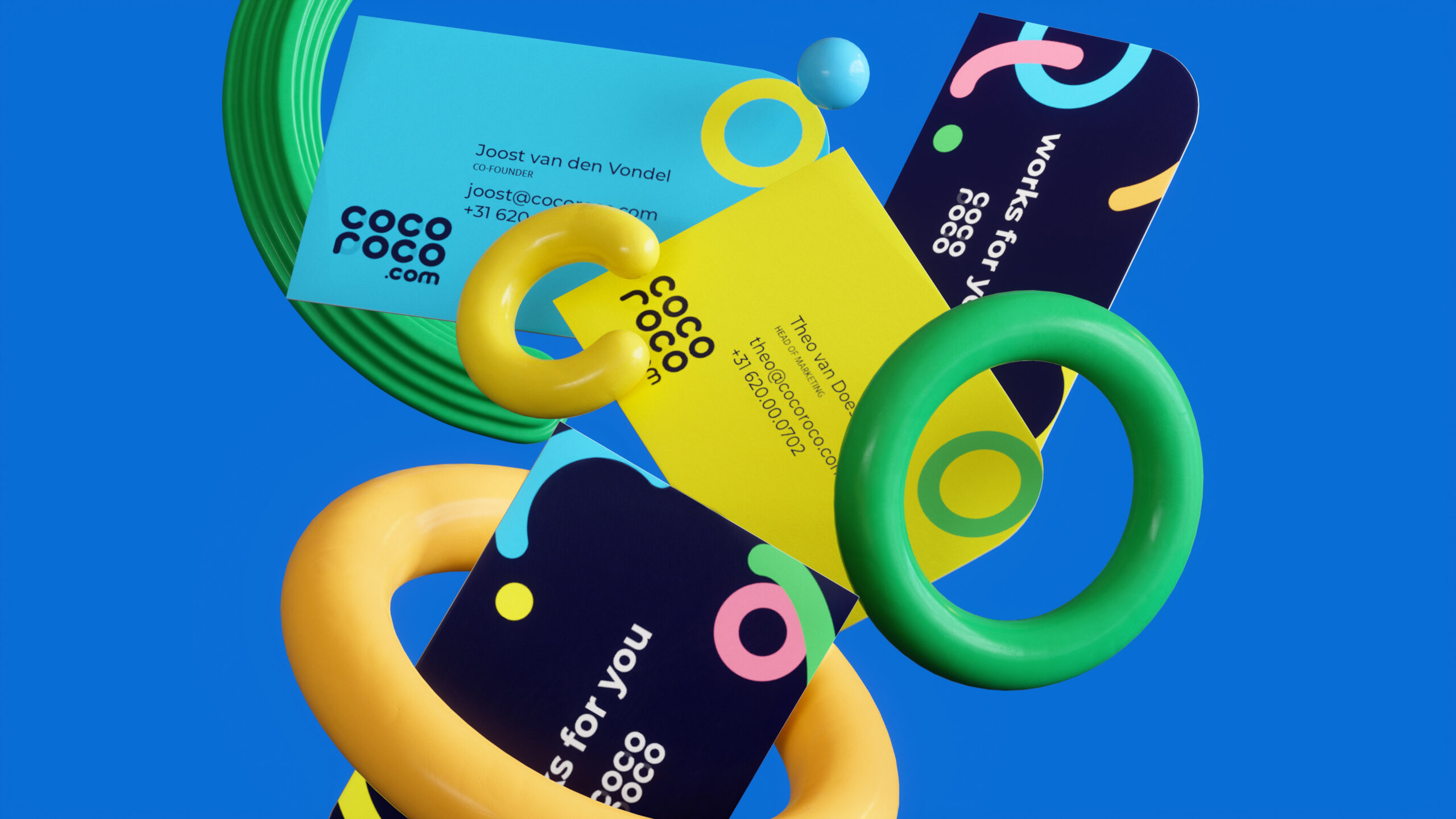 cocoroco, 3d art, business cards, branding 3d